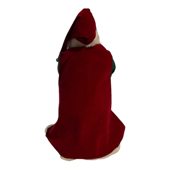 Santa Claus Tree Topper Vintage Figurine Porcelain Fluffy Beard Velvety Coat - Picture 10 of 13